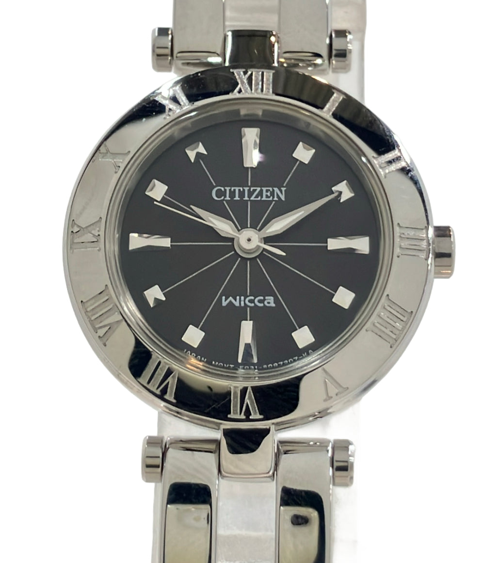 CITIZEN 腕時計 ウィッカ wicca ソーラー ブラック E031-S057264 レディース シチズン