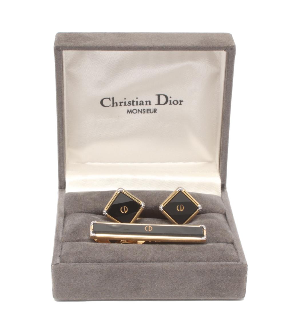 クリスチャンディオール カフス タイバー 2点セット タイピン タイクリップ メンズ Christian Dior