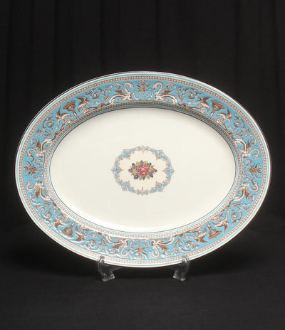 ウェッジウッド オーバルプレート 大皿 39cm フロレンティーン ターコイズ WEDGWOOD