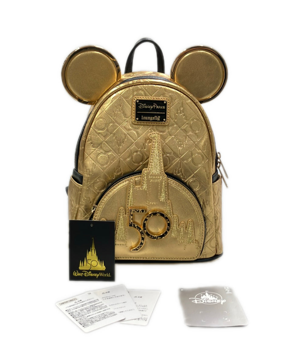 美品 Loungefly Disney リュック WDW 50周年記念 牛革 レディース ラウンジフライ ディズニー