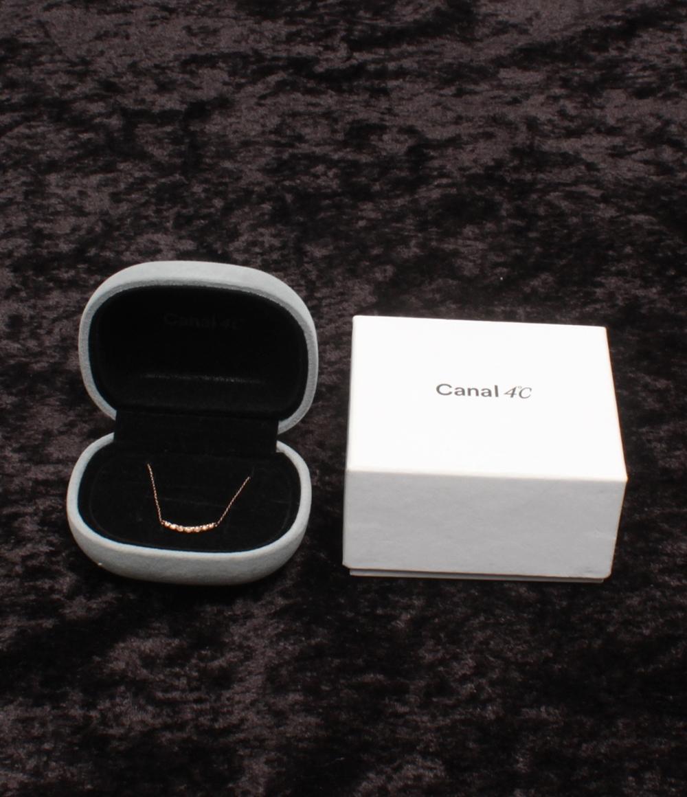 美品 canal4℃ ネックレス K10 ジルコニア レディース カナルヨンドシー