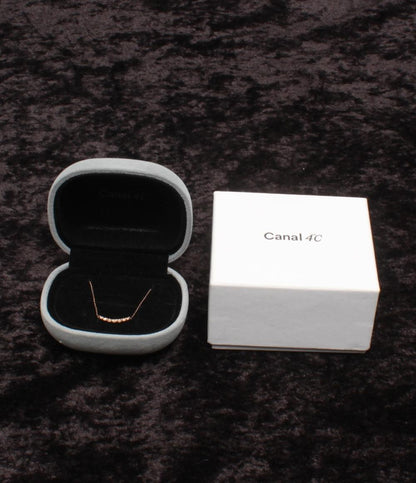 美品 canal4℃ ネックレス K10 ジルコニア レディース カナルヨンドシー