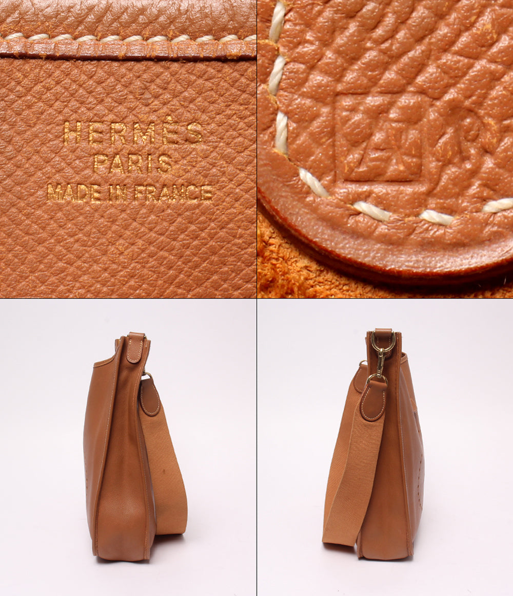 HERMES ショルダーバッグ 肩掛け 斜め掛け ゴールド金具  ▢A刻印 エヴリン I GM レディース エルメス