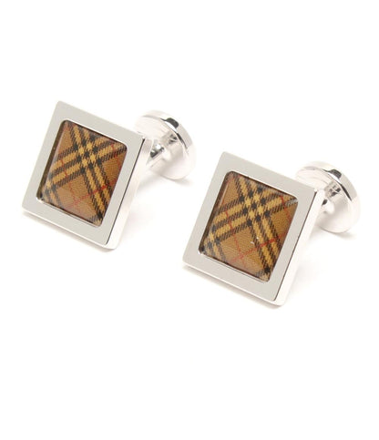 美品 BURBERRY タイピン タイバー カフス チェック柄 2点セット メンズ バーバリー
