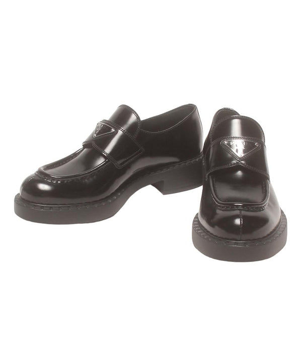 希少 美品　プラダ　ローファー　靴　☆ブラック☆37 PRADA モノリス ローファー 37 1/2 ブラック レザー | MixTHINKS