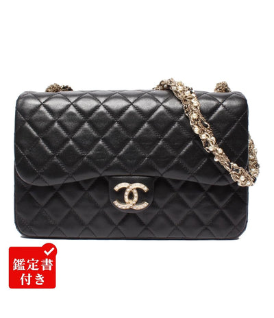 美品 CHANEL ショルダーバッグ ラムスキン マトラッセ ゴールド金具 フェイクパールチェーン ウエストミンスター レディース シャネル