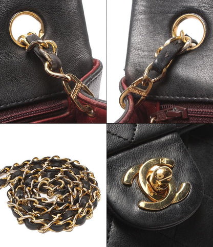 CHANEL チェーンショルダーバッグ 肩掛け ゴールド金具 ラムスキン マトラッセ シングルチェーン シングルフラップ 1番台 レディース シャネル