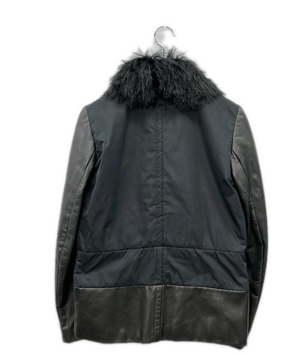 Longchamp レザーナイロン切替 ジャケット レディース ロンシャン