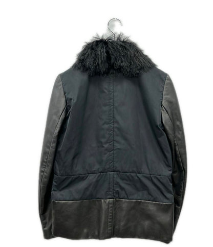 Longchamp レザーナイロン切替 ジャケット レディース ロンシャン