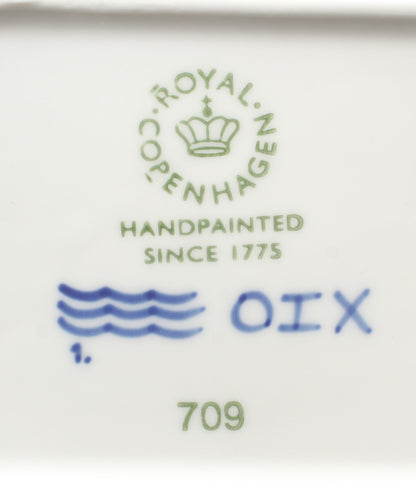 美品 Royal Copenhagen スモールスクエアディッシュ 皿 2点セット 10cm ブルーフルーテッド メガ ロイヤルコペンハーゲン
