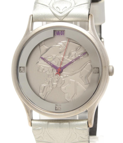 腕時計 新世紀 エヴァンゲリオン EVA ストウオッチ 初号機 クオーツ シルバー EVA-01 レディース メンズ