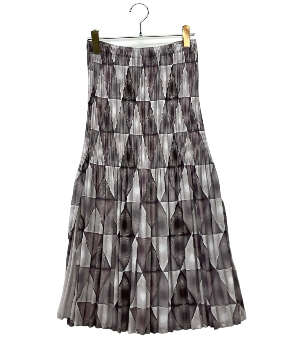 美品 ISSEY MIYAKE ダイヤモンドパターンプリーツスカート IM93FG713 レディース SIZE 2 (M) イッセイミヤケ