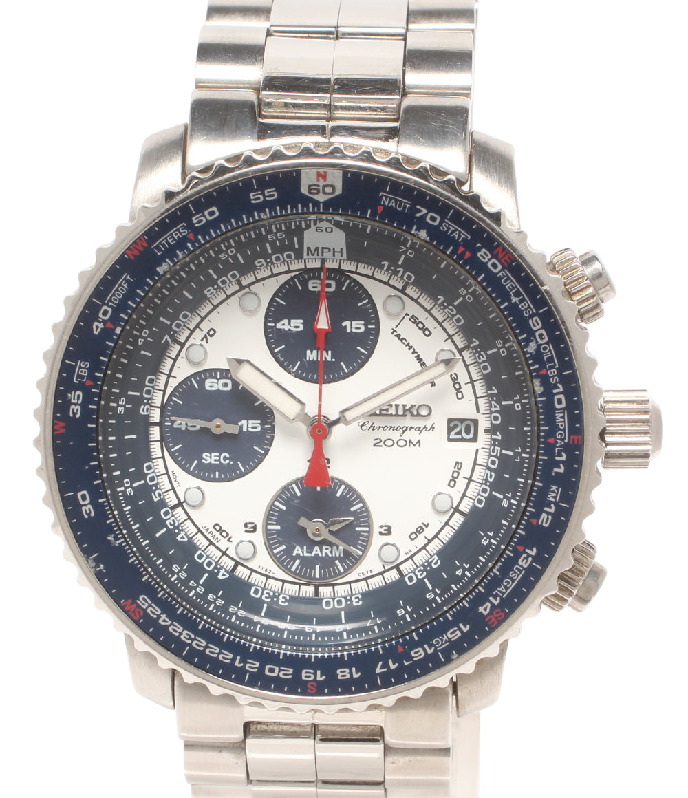 SEIKO 腕時計 パイロット クロノグラフ クオーツ 7T62-0EB0 メンズ セイコー