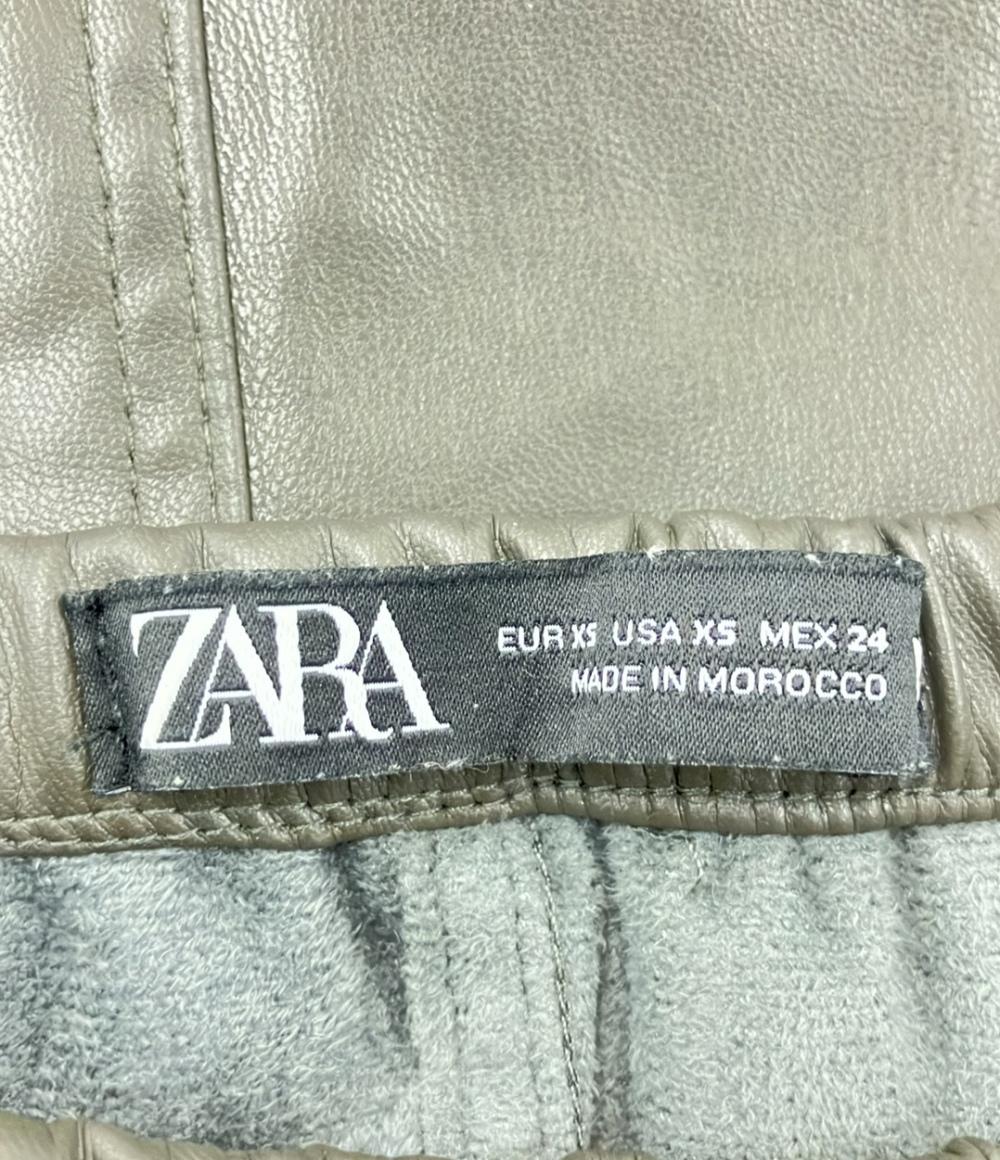 ザラ フロントスリットレザーロングスカート レディース SIZE XS ZARA