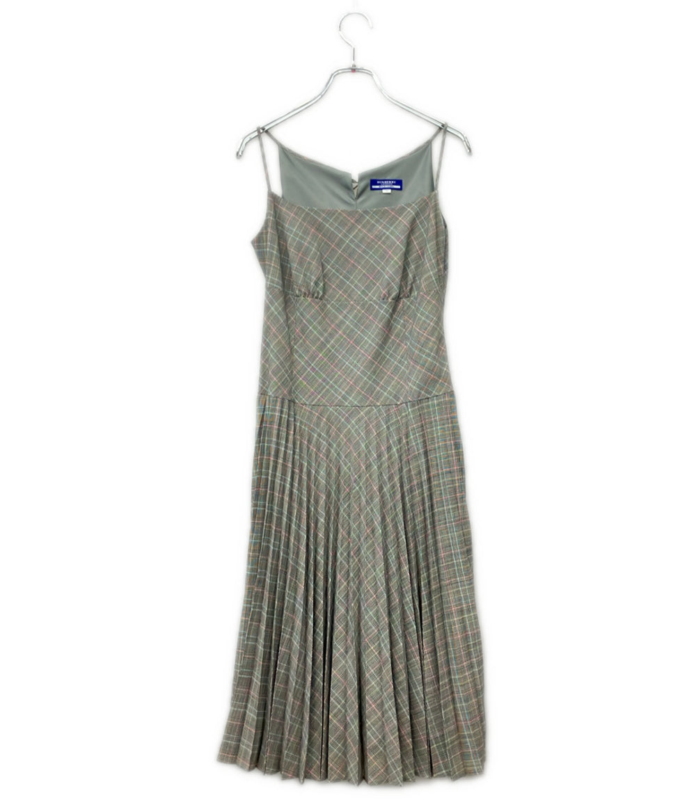 美品 BURBERRY BLUE LABEL チェック柄 キャミソール ワンピース レディース SIZE 38 バーバリーブルーレーベル