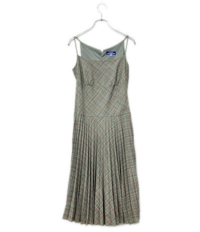 美品 BURBERRY BLUE LABEL チェック柄 キャミソール ワンピース レディース SIZE 38 バーバリーブルーレーベル