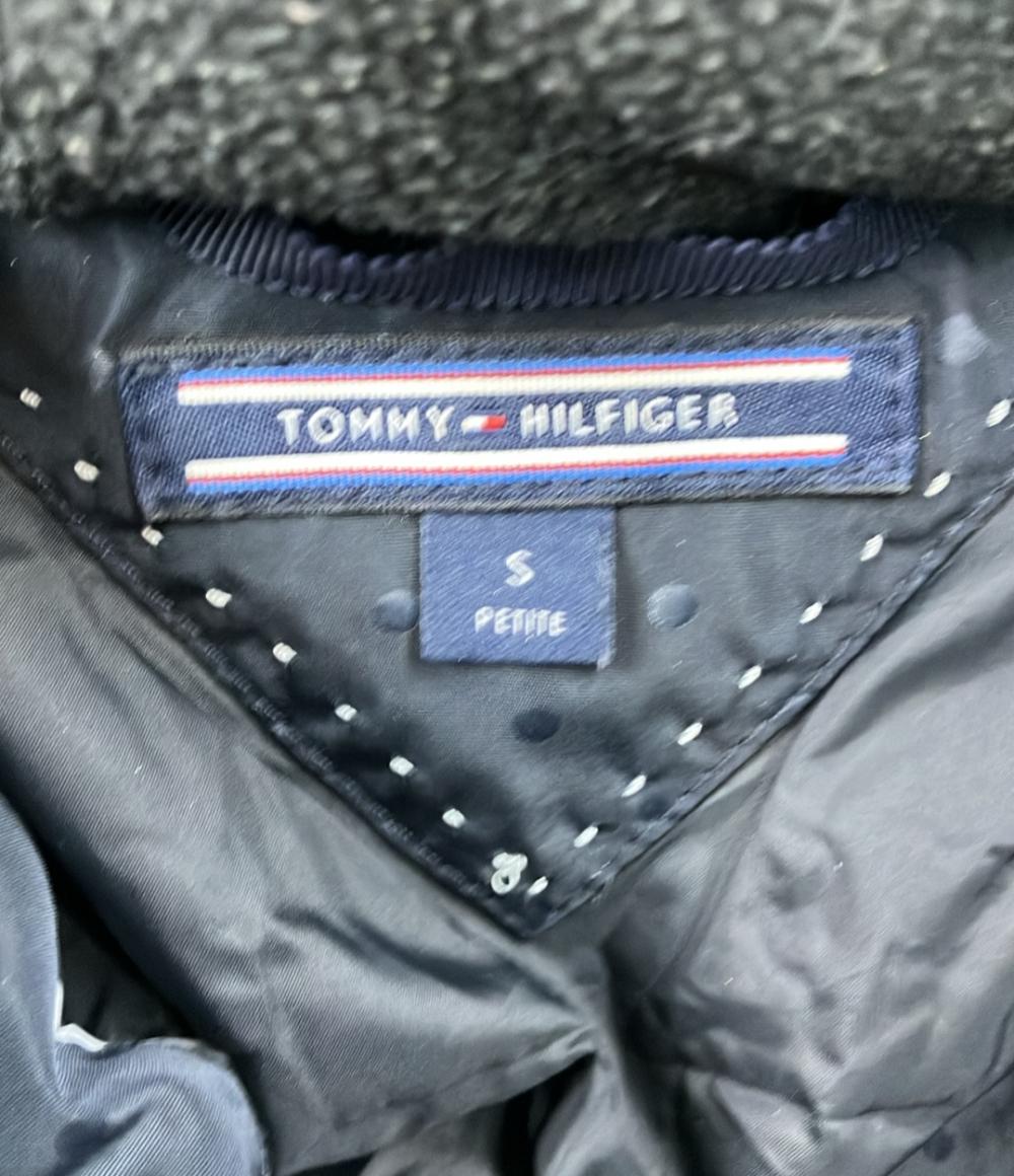 トミーヒルフィガー フェイクファードット柄ナイロンロングダウンコート アウター ジャケット レディース SIZE S TOMMY HILFIGER