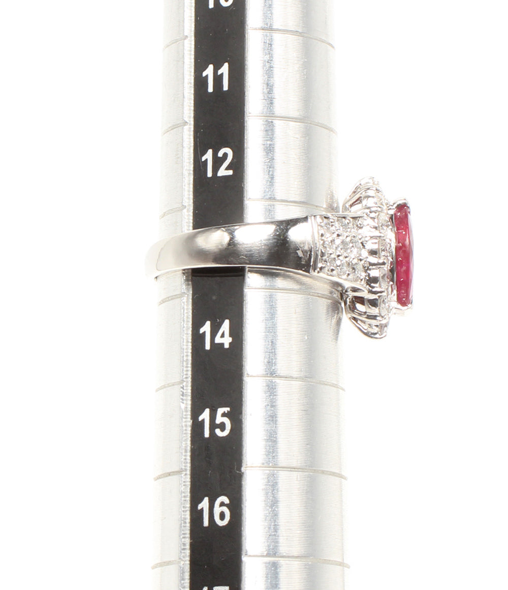 美品 リング 指輪 Pt900 ルビー 1.20ct ダイヤ 0.90ct レディース SIZE 13号
