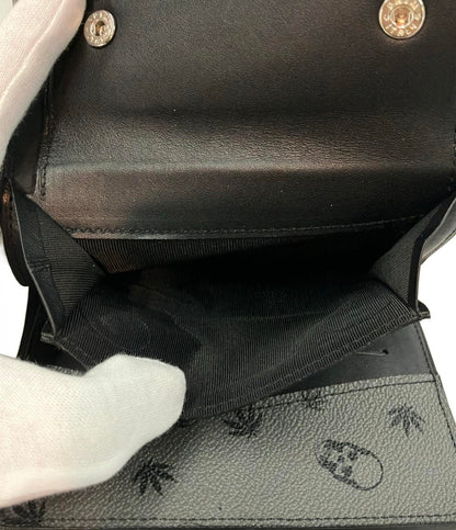 Lucien Pellat-Finet チェーン付き 三つ折り財布 スカル メンズ ルシアンペラフィネ