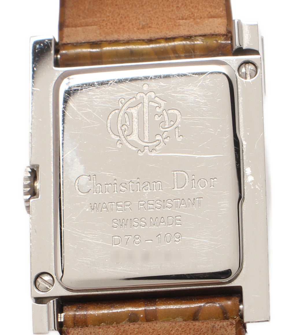 Christian Dior 腕時計 マリス スクエア クオーツ シルバー D78-109
