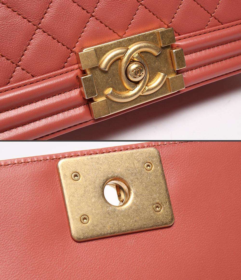 美品 CHANEL チェーンショルダーバッグ ゴールド金具 ラムスキン ボーイシャネル25 レディース シャネル