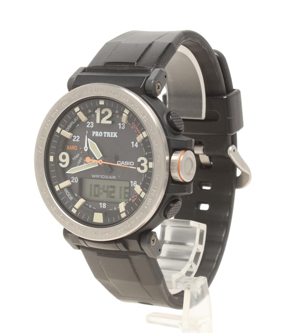 美品 CASIO 腕時計 プロトレック PRO TREK ソーラー ブラック PRG-600 メンズ カシオ