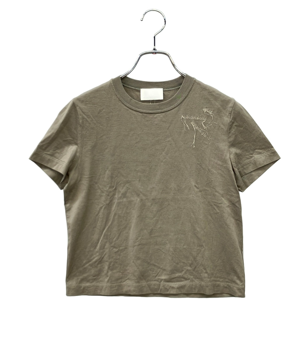 Avec deuxclefs 半袖Tシャツ ほつれ加工 24SS レディース SIZE M アヴェク デュクレ