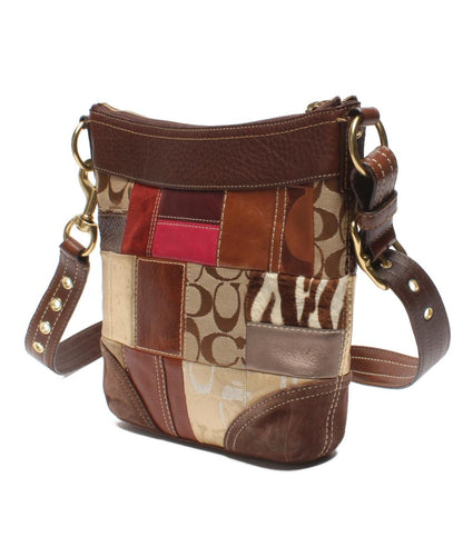 COACH ショルダーバッグ 斜め掛け パッチワーク ハラコ シグネチャー 10435 レディース コーチ