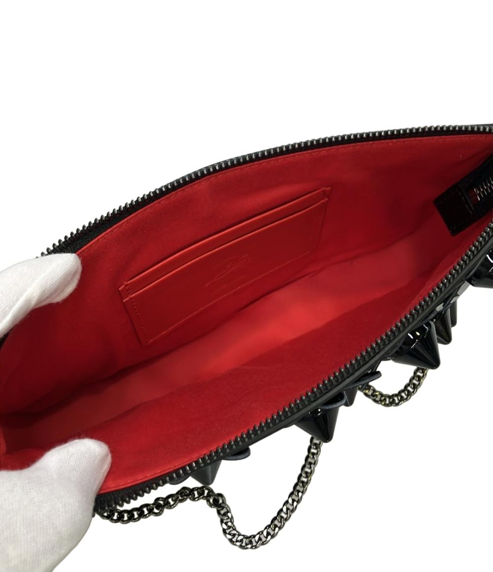 美品 Christian Louboutin チェーンショルダーバッグ  肩掛け フラワーモチーフ レディース クリスチャンルブタン