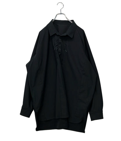 WHITE MOUNTAINEERING 長袖シャツ プルオーバー スキッパー 撥水 撥油 UVカット 接触冷感 TECH RAGLAN PULLOVER SHIRT BK2373102 メンズ SIZE 1 (M)