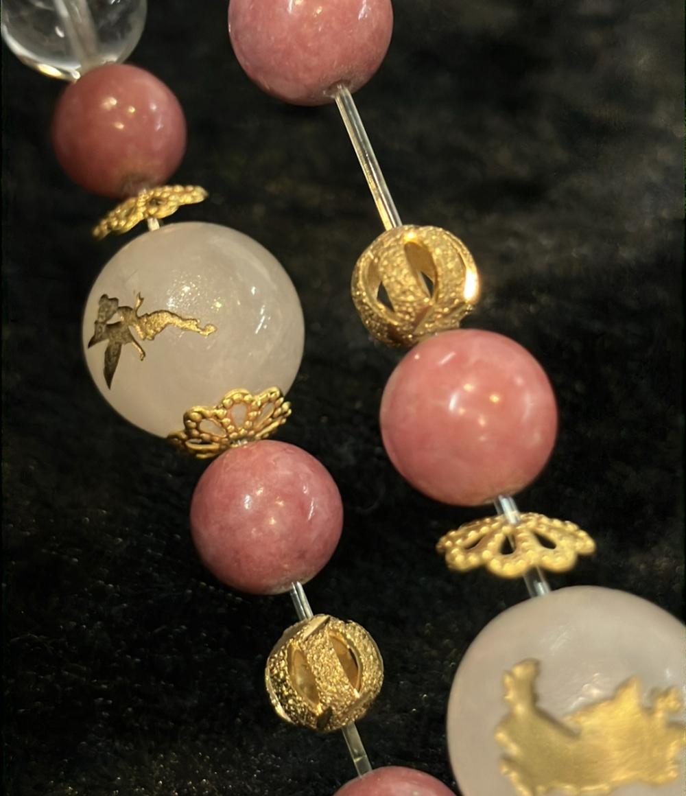 ディズニー ブレスレットSV ダイヤ0.01ct ローズクオーツ ロードナイト ウォルトディズニー110th Anniversary レディース Disney