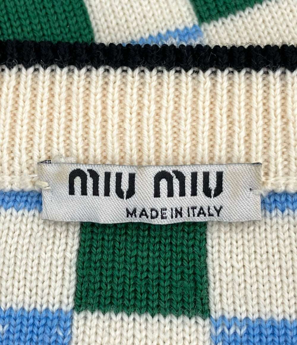 美品 Miu Miu 長袖ニットカーディガン 0000ET-Z05XT レディース SIZE 40 ミュウ ミュウ
