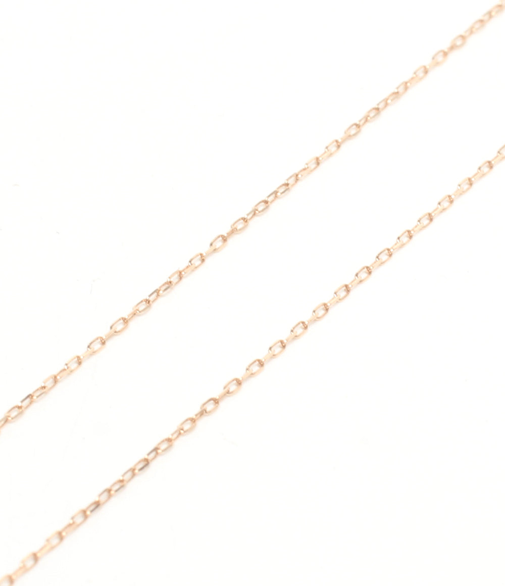 美品 EAU D.4℃ ネックレス K10 ダイヤ リボンモチーフ レディース オデュース ヨンドシー