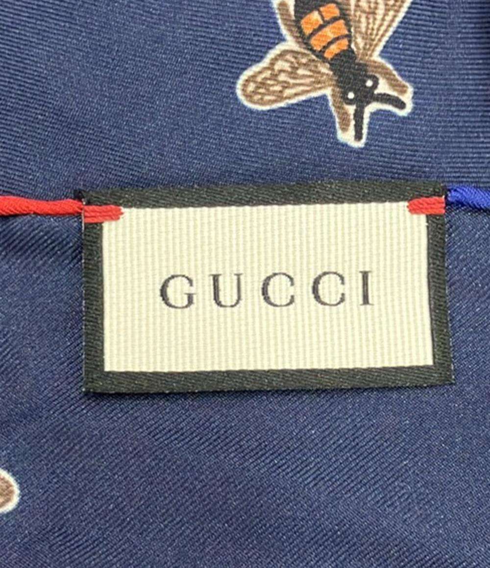 GUCCI スカーフ ポケットチーフ シルク100% 蜂柄 レディース グッチ