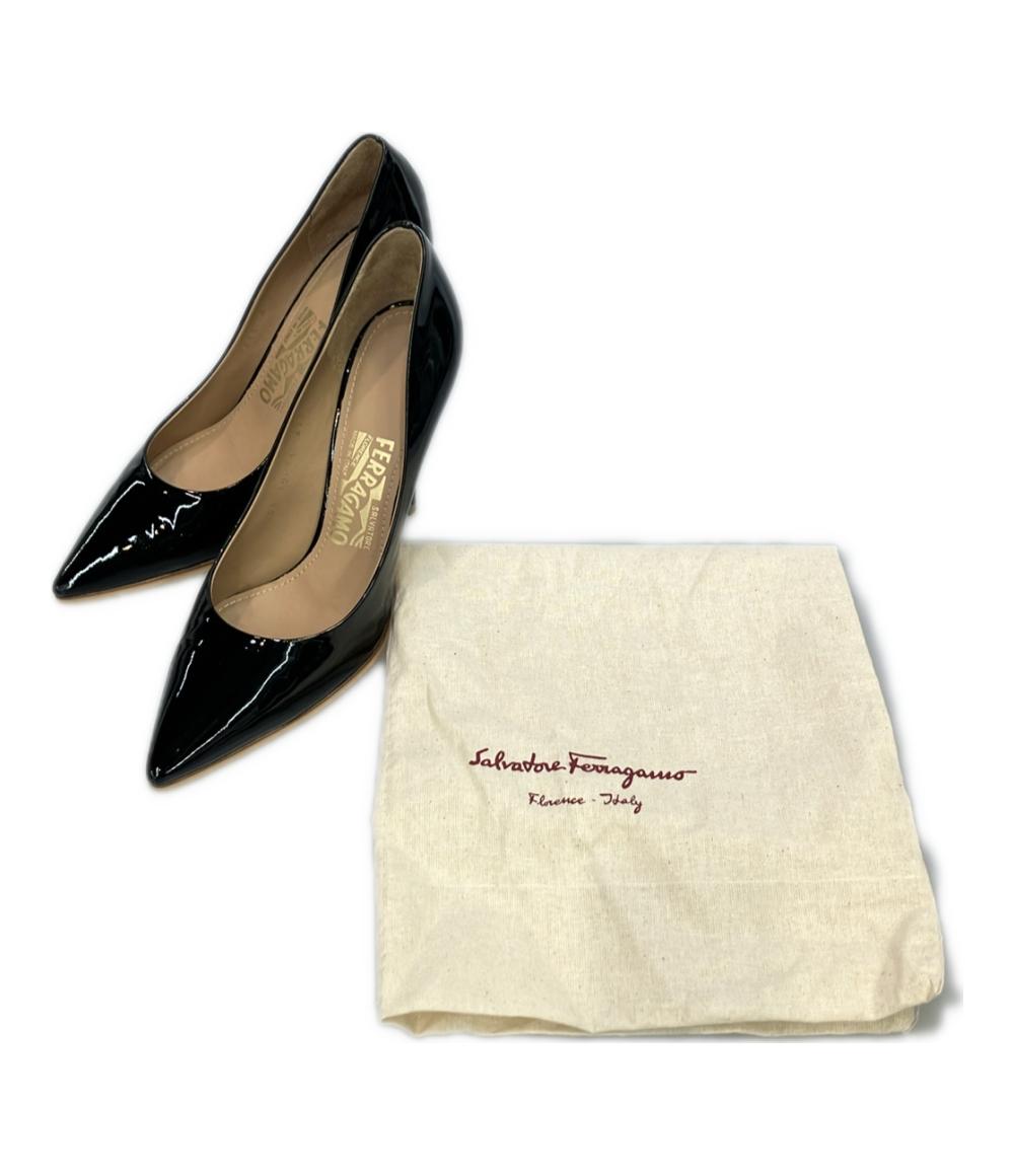 美品 サルヴァトーレフェラガモ ポインテッドトゥパンプス ハイヒール