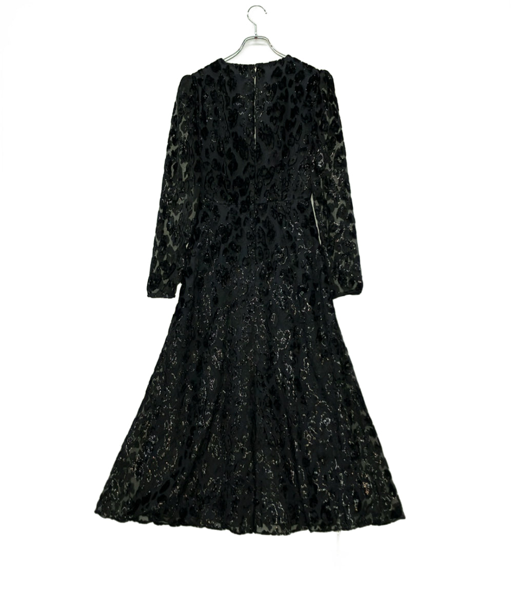 美品 self-portrait 長袖ワンピース レオパード レディース SIZE UK6 (S) セルフ ポートレイト