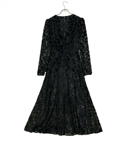 美品 self-portrait 長袖ワンピース レオパード レディース SIZE UK6 (S) セルフ ポートレイト