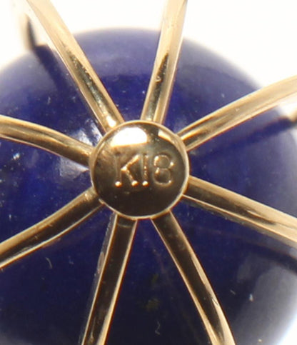 美品 ペンダントトップ K18 ラピスラズリ ダイヤ0.02ct レディース