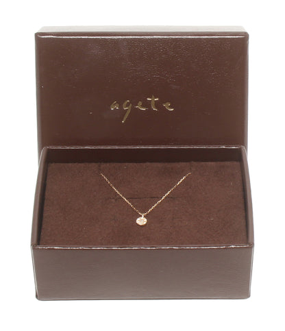 美品 agete ネックレス K10 ダイヤ0.03ct レディース アガット