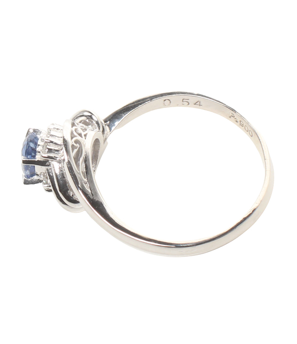 美品 リング 指輪 Pt900 サファイヤ0.54ct ダイヤ0.11ct レディース SIZE 13号
