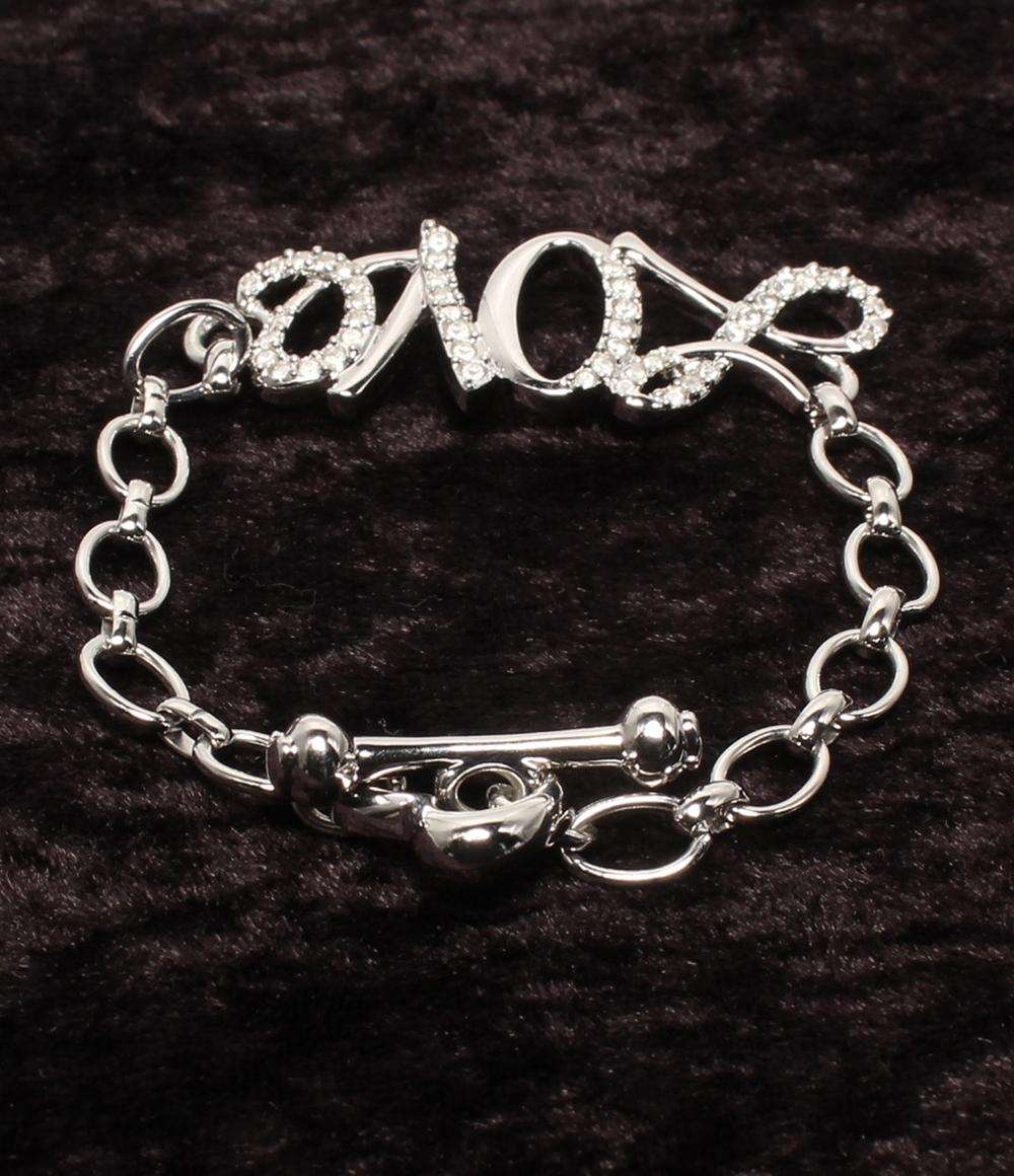 美品 SWAROVSKI ネックレス ハートモチーフ ブレスレット LOVEモチーフ 2点セット レディース スワロフスキー