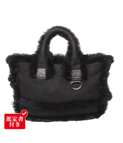 CHANEL トートバッグ シルバー金具 11番台 ムートン ファー レディース シャネル