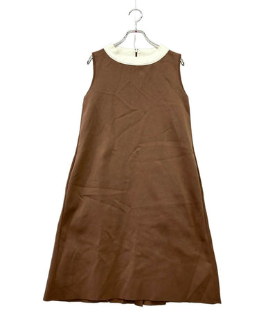 FOXEY ノースリーブワンピース プリーツ ひざ丈 Knit Dress Ambrosia 41783-KA00A05S レディース SIZE 40 (M) フォクシー