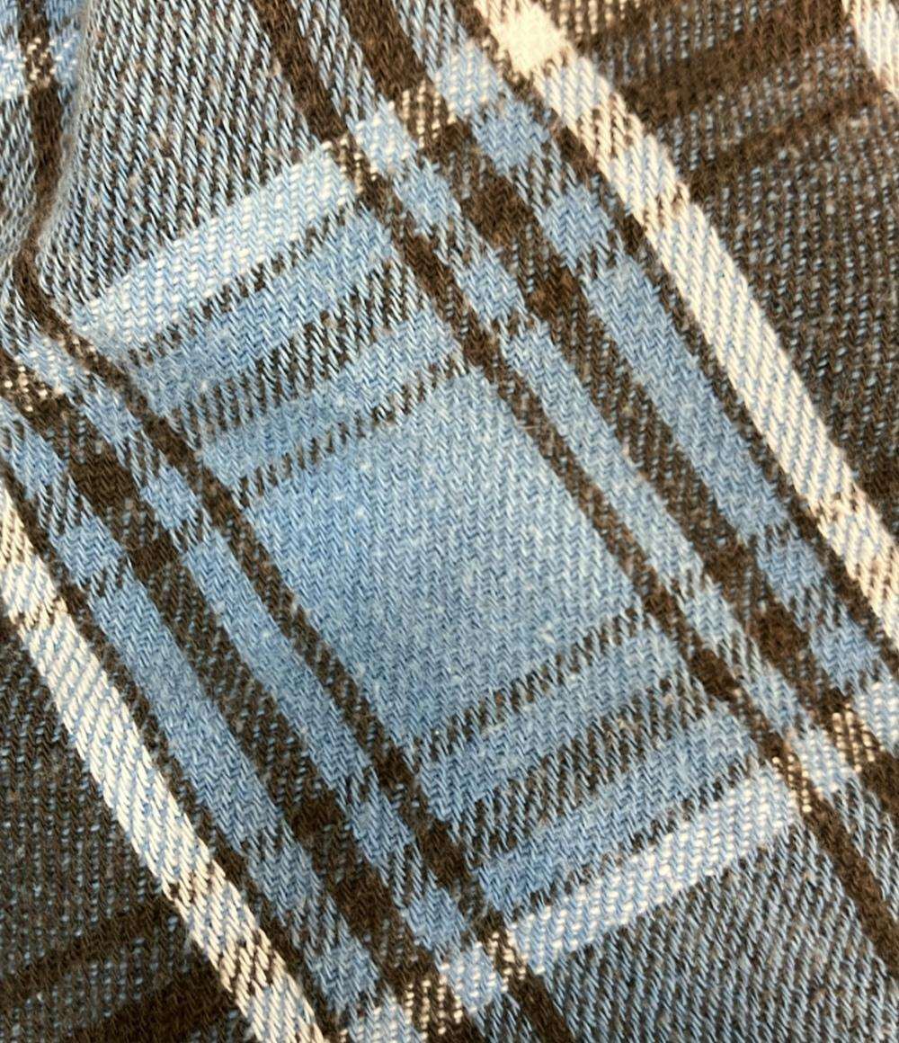 SAINT MICHAEL 長袖シャツ ストリート 24AW  ダメージ ヴィンテージ加工 FRANNEL SHIRT  BLUE+GRAY SM-YS1-0000-024 メンズ SIZE M セントマイケル