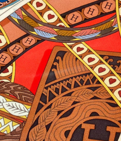 HERMES スカーフ シルク100% カレ90 DAME DE COEUR A VOUS L'HONNEUR レディース エルメス