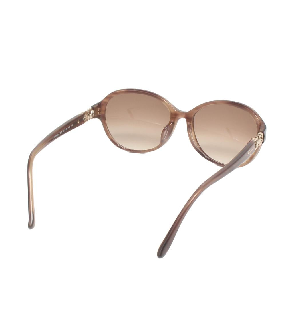 Salvatore Ferragamoブラウンラウンドサングラス Ferragamo Brown Gradient Oval Sunglasses SF668 001 57 SF668S 001