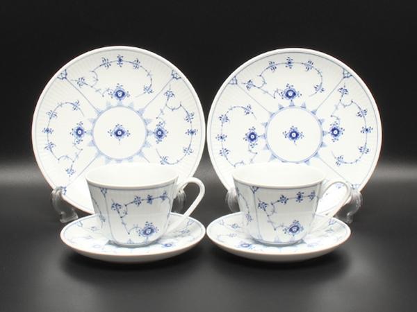 ロイヤルコペンハーゲン　フルレース　プレート、カップ&ソーサー東Y7-1002③ ロイヤルコペンハーゲン 皿 カップ＆ソーサー セット ロイヤル