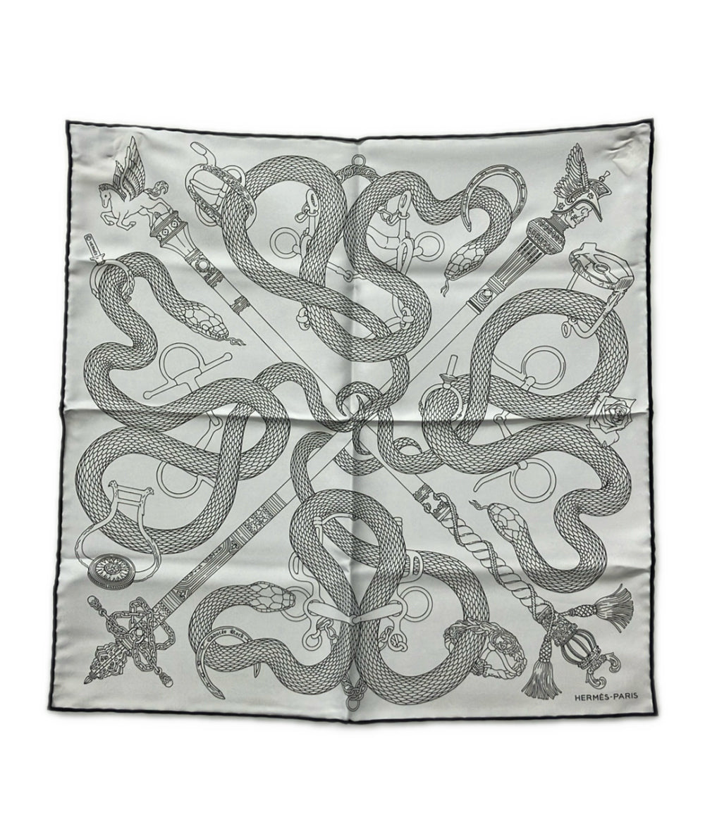 美品 HERMES スカーフ カレ45 シルク100% カデュセ ロック レディース エルメス