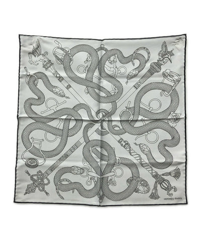 美品 HERMES スカーフ カレ45 シルク100% カデュセ ロック レディース エルメス
