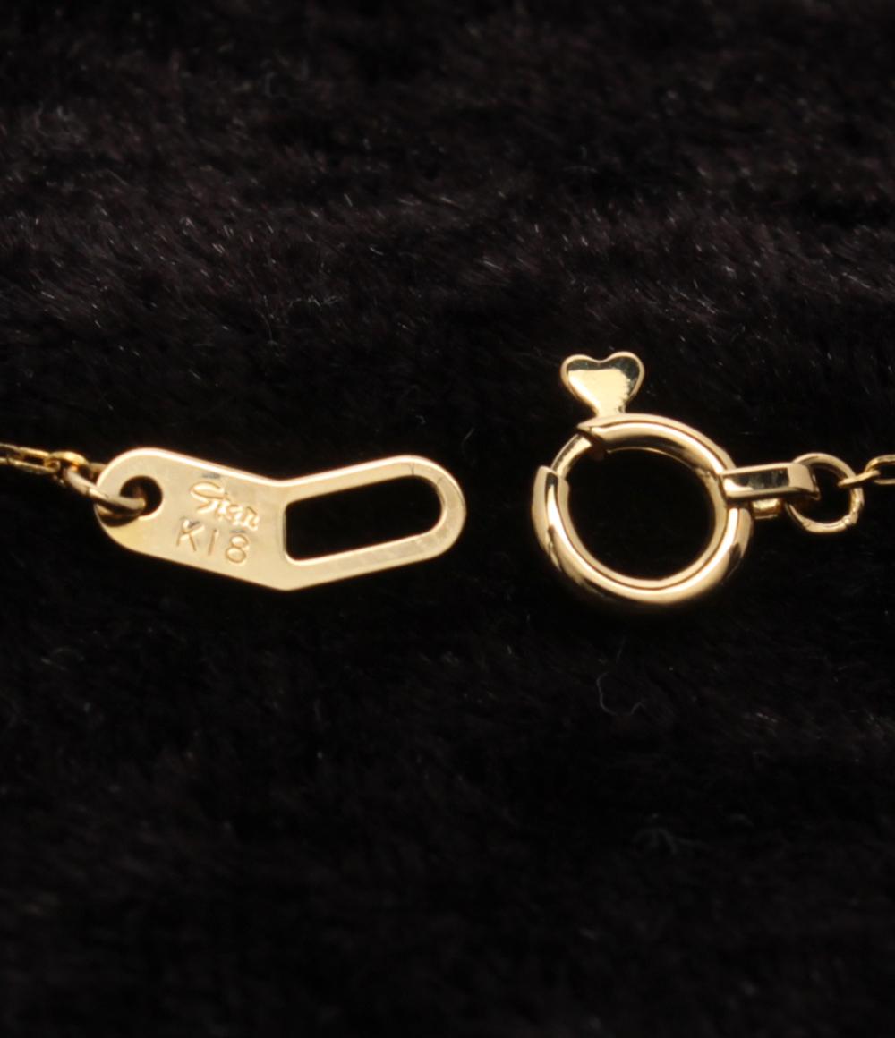 美品 STAR JEWELRY ネックレス K18 ダイヤ 0.01ct 音符モチーフ レディース スタージュエリー